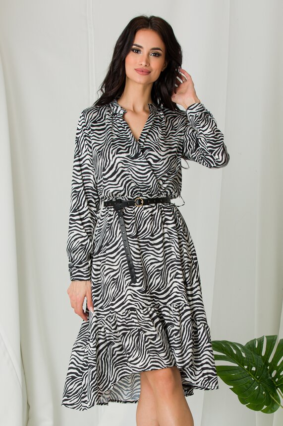 Rochie de zi cu imprimeu zebra feminina Tina